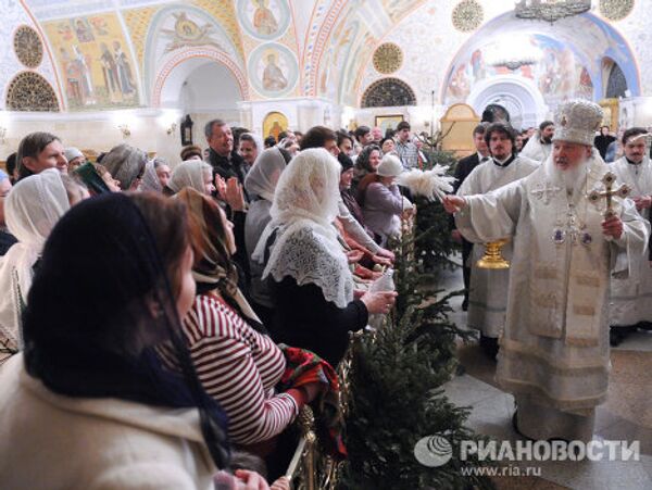 Great Blessing of Water at the Cathedral of Christ the Savior - Sputnik International