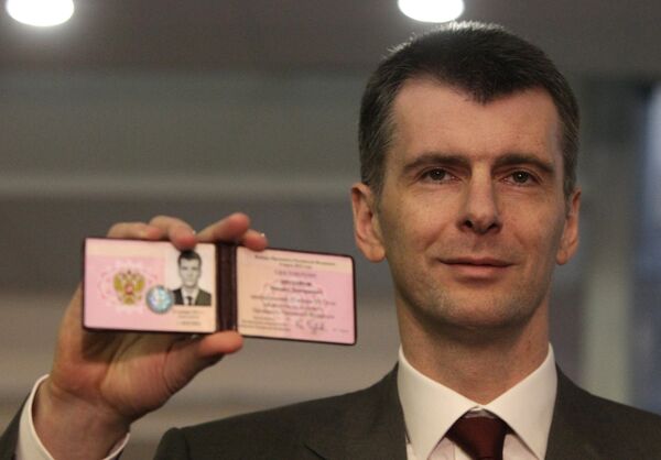 Billionaire presidential candidate Mikhail Prokhorov has set himself the task of becoming the major figure and choice for those Russians who do not want to vote for Prime Minister Vladimir Putin during the elections - Sputnik International