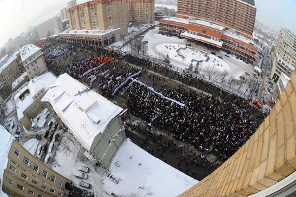 Bird's eye view of Moscow rallies - Sputnik International