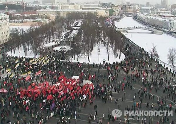 Bird's eye view of Moscow rallies - Sputnik International
