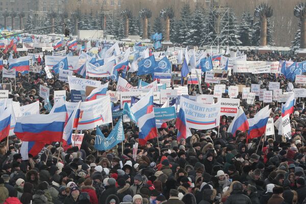 Supporters of Prime Minister Vladimir Putin are to hold a public rally for up to 200,000 in the streets of Moscow on February 23 - Sputnik International