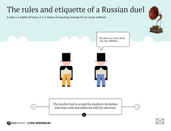 The rules and etiquette of a Russian duel - Sputnik International