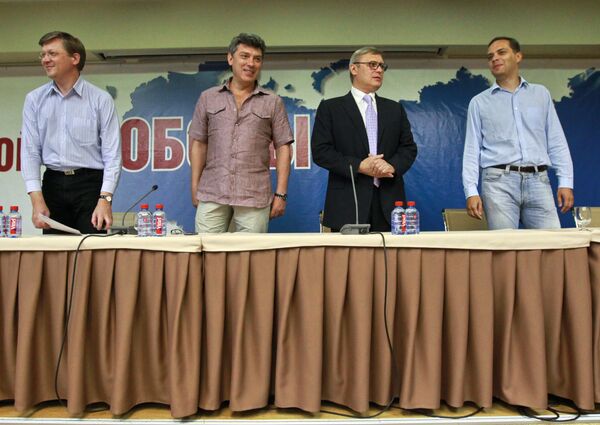 People’s Freedom Party leaders: Vladimir Ryzhkov, Boris Nemtsov, Mikhail Kasyanov, and Vladimir Milov - Sputnik International