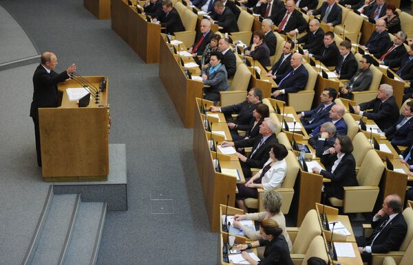Russian President-elect Vladimir Putin addressing the State Duma - Sputnik International