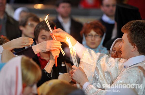 Easter Service in Christ the Savior Cathedral  - Sputnik International