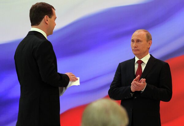 Dmitry Medvedev and Vladimir Putin - Sputnik International