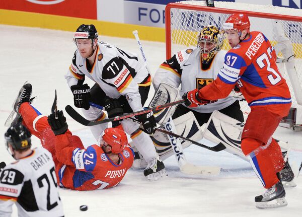 Russia beats Germany in the hockey world championships in Stockholm - Sputnik International