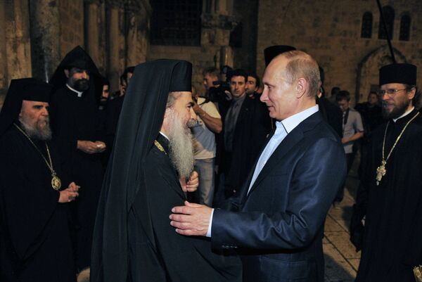Vladimir Putin Visits Church of the Holy Sepulcher - Sputnik International