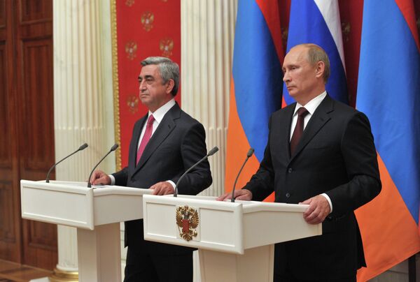 Serzh Sargsyan and Vladimir Putin - Sputnik International