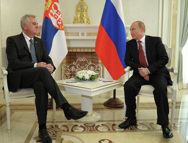 Russian President Vladimir Putin and his Serbian counterpart Tomislav Nikolic will discuss the South Stream project, as well as a number of bilateral issues during their meeting in Belgrade on October 16. - Sputnik International
