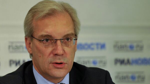 Russia’s envoy to NATO Alexander Grushko during press conference - Sputnik International