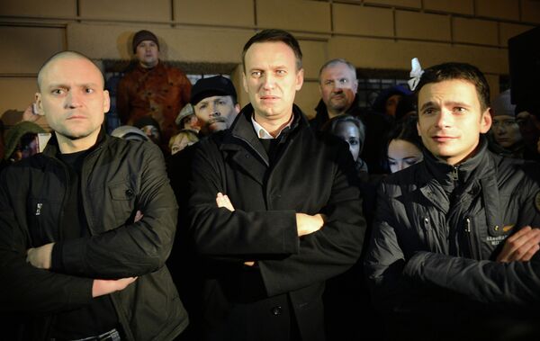 Sergei Udaltsov, Alexei Navalny and  Ilya Yashin  - Sputnik International