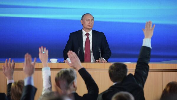Russian President Vladimir Putin during the press conference on December 20, 2012. - Sputnik International