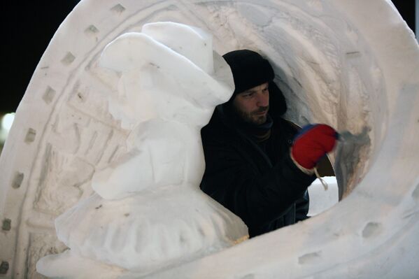 World Snow Sculpture Competition in Novosibirsk - Sputnik International