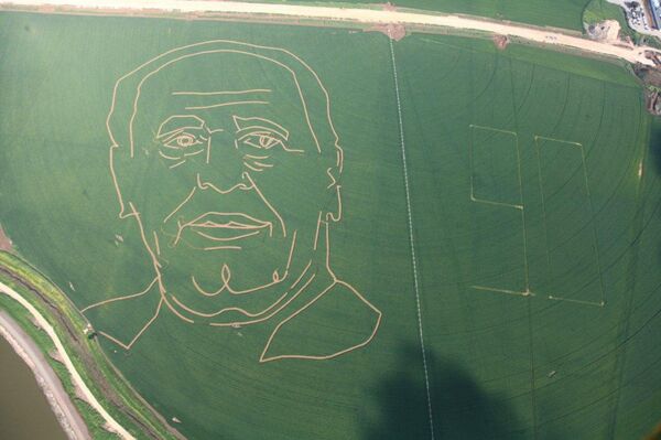 Israeli president's portrait etched in a wheat field - Sputnik International
