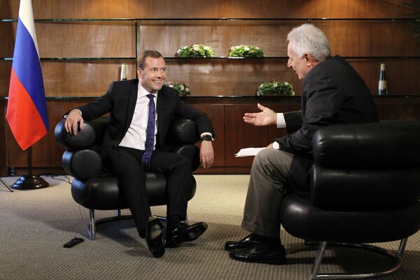 Dmitry Medvedev during the interview with the Globo television - Sputnik International