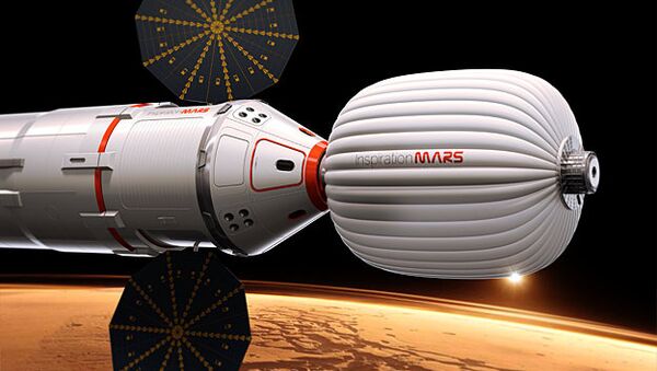One of the prototype space capsules being considered for the Inspiration Mars mission - Sputnik International