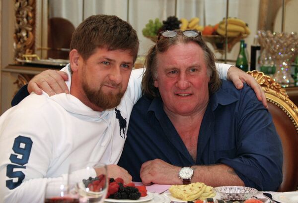 French actor Gerard Depardieu with Chechen leader Ramzan Kadyrov - Sputnik International