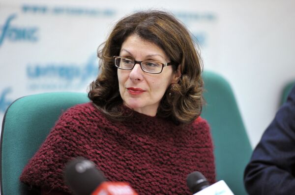 Rachel Denber of Human Rights Watch speaking at a press conference in Moscow in January - Sputnik International