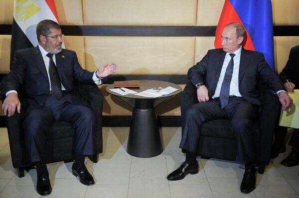 Russian President Vladimir Putin and Egyptian President Mohamed Morsi - Sputnik International