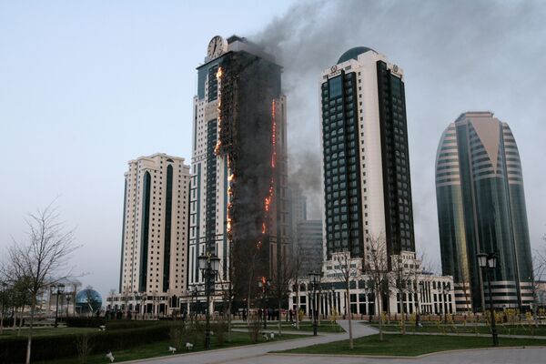 Fire in Chechnya’s tallest building - Sputnik International