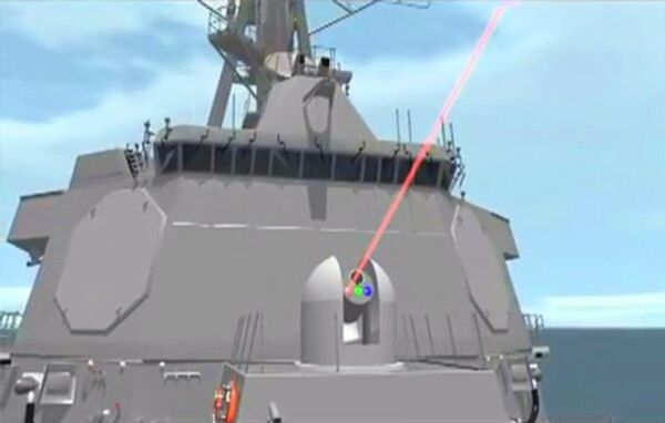 Animation from a US Navy video showing how the new ship-mounted laser cannon would work. Animation from a US Navy video showing how the new ship-mounted laser cannon would work. - Sputnik International