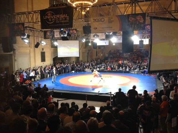 Vanderbilt Hall in New York's Grand Central Station was converted into a wrestling venue for hundreds of fans and members of the international press corps covering the US, Russia, Iran wrestling exhibition. Vanderbilt Hall in New York's Grand Central Station was converted into a wrestling venue for hundreds of fans and members of the international press corps covering the US, Russia, Iran wrestling exhibition. - Sputnik International