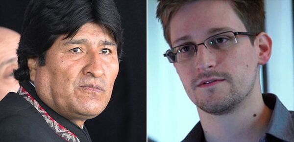Bolivian President Evo Morales, left; US fugitive and former intelligence contractor Edward Snowden - Sputnik International