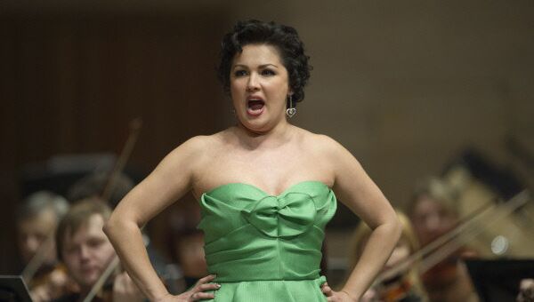 Anna Netrebko performs during a concert at the Moscow House of Music in 2012. - Sputnik International