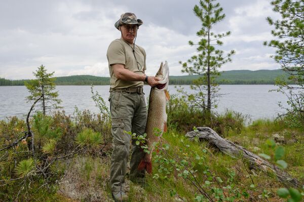 Footage of Putin Catching Fish Was Not Taken Years Ago – Kremlin Spokesman - Sputnik International
