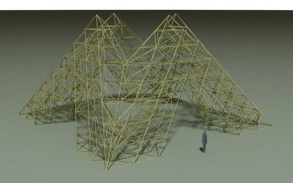 The wooden pyramid standing 36 feet (11 meters) tall will house the Mir space station model - Sputnik International