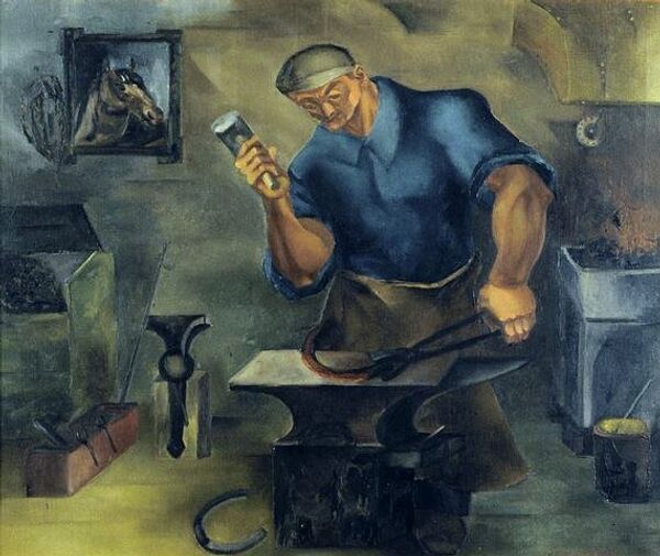The Blacksmith by Leon Garland is on display at the Illinois State Museum. - Sputnik International