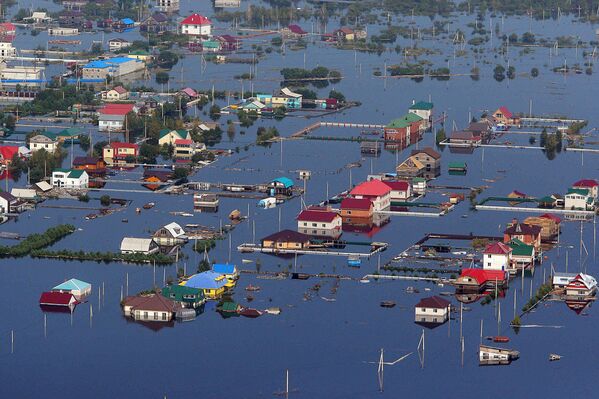 Aerial Views of the Devastating Floods in Russia’s Far East - Sputnik International
