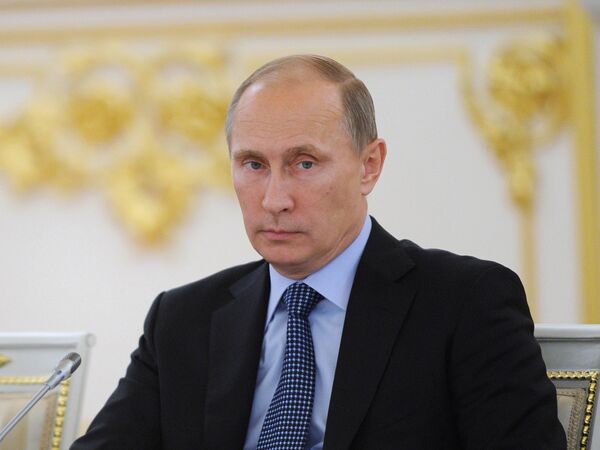 Russian President Vladimir Putin is pictured during a meeting in Moscow on Wednesday. - Sputnik International