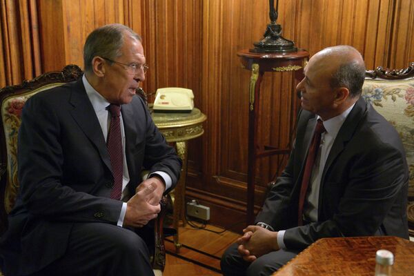Russia’s Foreign Minister Sergei Lavrov with his Libyan counterpart, Mohamed Abdelaziz - Sputnik International