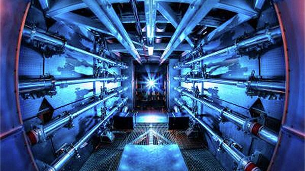 This image shows the preamplifiers of the National Ignition Facility in California. The unified lasers deliver 1.8 megajoules of energy and 500 terawatts of power – 1,000 times more than the United States uses at any one moment. - Sputnik International