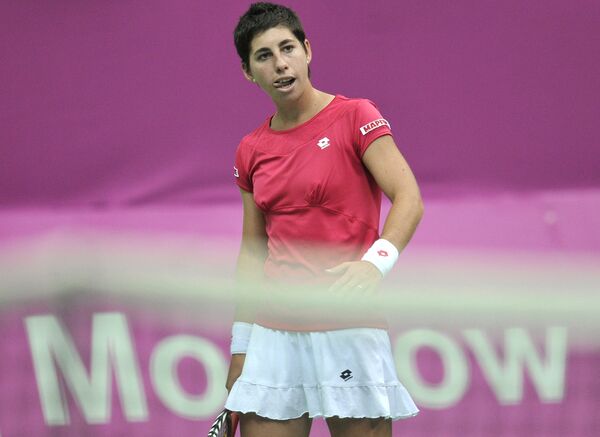 Carla Suarez Navarro playing for Spain in Fed Cup in 2012 - Sputnik International