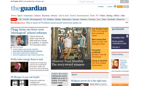 The Guardian website front page - Sputnik International