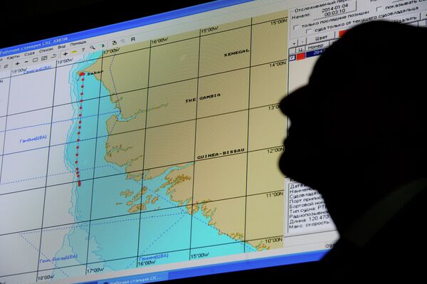Russian trawler's route shown on a map - Sputnik International