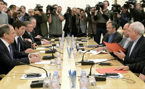 A meeting of Sergei Lavrov and Mohammad Javad Zarif in Moscow on Jan. 16 - Sputnik International