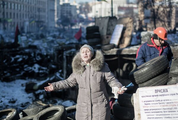 Situation in the streets in the centre of Kiev - Sputnik International