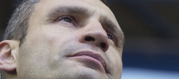 Incumbent Kiev Mayor Vitaly Klitschko is poised to return to city hall as exit polls show him winning 40.4 percent of the vote. Incumbent Kiev Mayor Vitaly Klitschko is poised to return to city hall as exit polls show him winning 40.4 percent of the vote. - Sputnik International