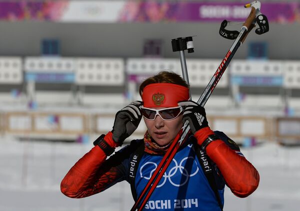 Russian biathlete Ekaterina Glazyrina - Sputnik International