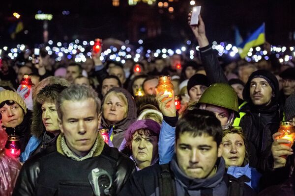 Night protest on the Independence square in central Kiev, February 22, 2014 - Sputnik International