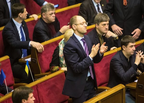 The leader of the Batkivshchyna party Arseny Yatsenyuk at the Supreme Rada session - Sputnik International