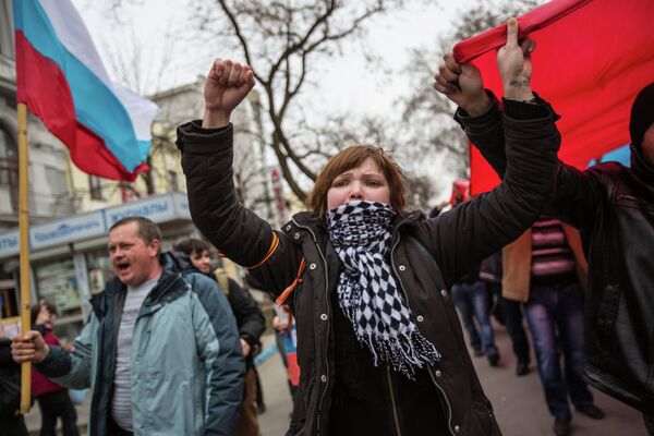 Pro-Russian protests in Simferopol, March 1, 2014 - Sputnik International
