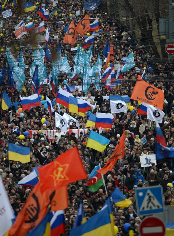 Anti-war protest in downtown Moscow - Sputnik International