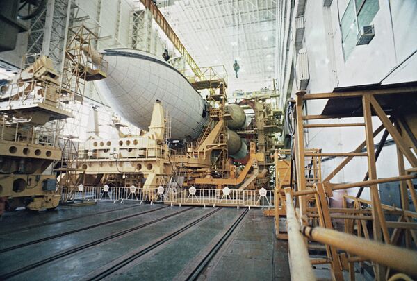 Energiya carrier rocket at Baikonur Space Center, 1990 (Archive) - Sputnik International