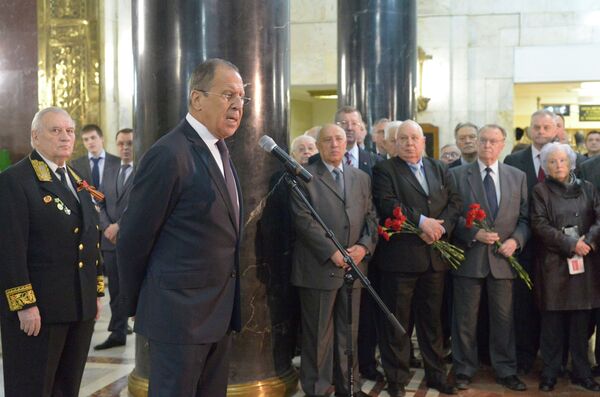 Russian Foreign Minister Sergei Lavrov addresses war veterans in Moscow ahead of the Victory Day - Sputnik International