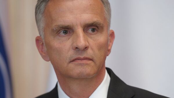 May 7, 2014. Swiss President, OSCE Chairman-in-Office Didier Burkhalter during a press-conference after the meeting in the Kremlin. - Sputnik International